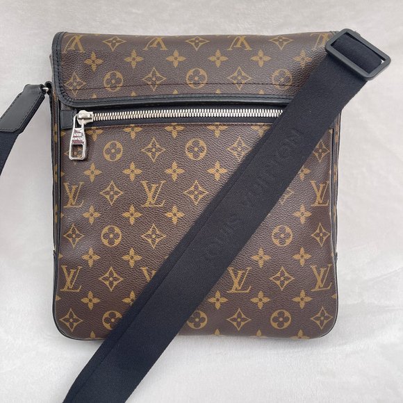 New Auc Louis Vuitton Monogram Macassar Canvas Bass MM Messenger/crossbody Bag - Picture 4 of 17